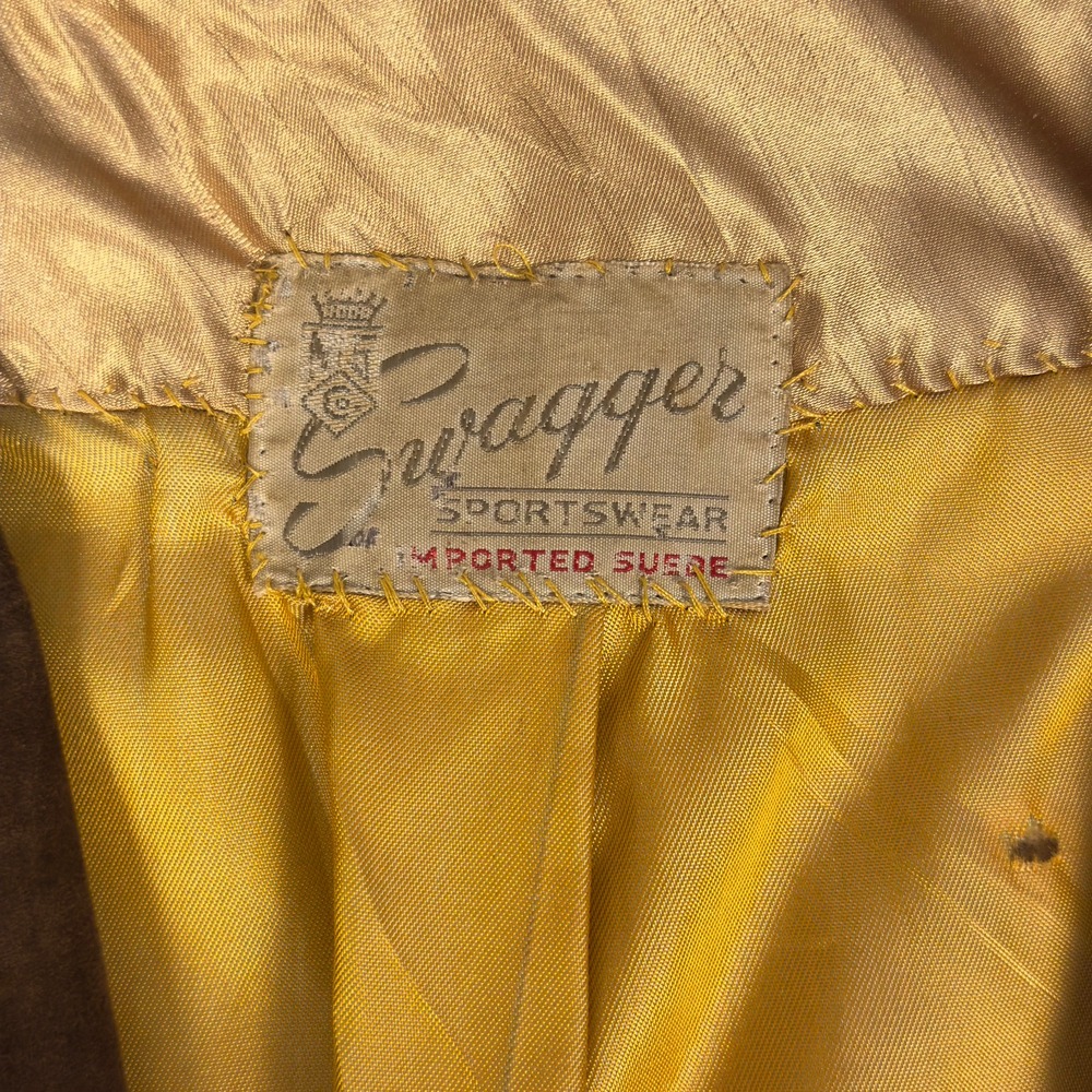 Vintage 70s Swagger Suede Blazer DuPont Quilon Brown Sport Coat Notch Lapel 42 - Picture 4 of 14
